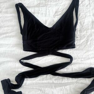 Free people backless Black Wrap Bralette small
